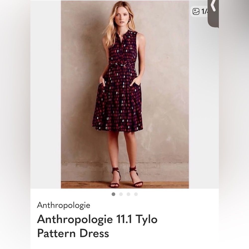 Anthropologie Brand new with tags  size M Dress in Navy and Red